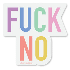 Classy Cards - Vinyl Sticker: Fuck No