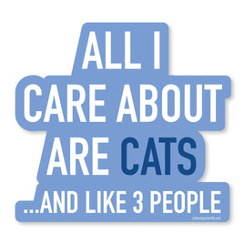Classy Cards - Vinyl Sticker: Care About Cats