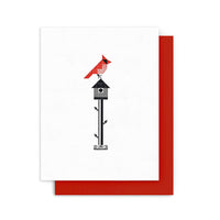 Arquoise Press - Letterpress Card: CARDINAL BIRDHOUSE
