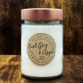 Ol' Dirt Road Candle Co. - Large 10oz Handcrafted Candle: Earl Grey & Apple