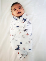MBB - Certified Organic Cotton Muslin Swaddle: Under the Sea