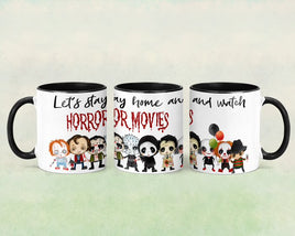 GGG - 11oz Ceramic Mug: Let's Stay Home And Watch Horror Movies (Black)