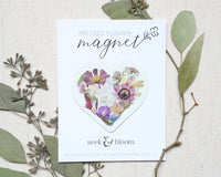 SAB - 3" Pressed Flower Magnet: Heart