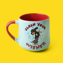 MAL - 15oz Ceramic Mug: Clean Your Wiener