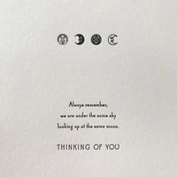 Arquoise Press - Letterpress Card: THINKING OF YOU MOON PHASES