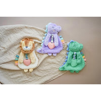 Itzy Ritzy - Itzy Lovey™ Plush with Silicone Teether Toy: Lilac Dino