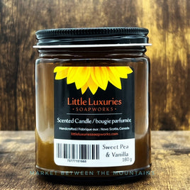 Little Luxuries Soapworks - 180g Jar Candle: Sweetpea & Vanilla