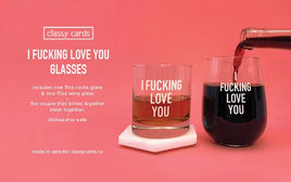 Classy Cards - Drinkware Set: I Fucking Love You