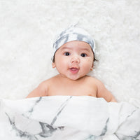 Lulujo - Hello World Blanket & Knotted Hat Set: Marble