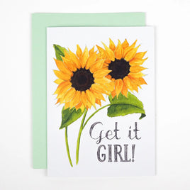 Naughty Florals - Greeting Card: Get It Girl!