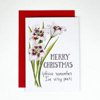 Naughty Florals - Greeting Card: Merry Christmas (Please Remember I'm Very Poor)