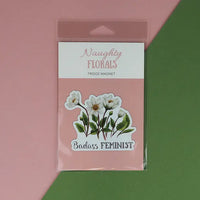 Naughty Florals - Decorative Fridge Magnet: Badass Bitch