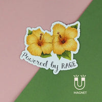 Naughty Florals - Decorative Fridge Magnet: Powered By Rage