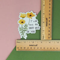 Naughty Florals - Decorative Fridge Magnet: I Will Sass The Shit Out Of You