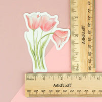 Naughty Florals - Vinyl Sticker: Pink Tulips