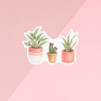 Naughty Florals - Vinyl Sticker: Potted Plants