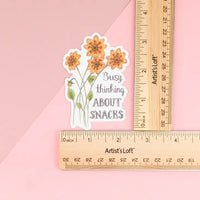 Naughty Florals - Vinyl Sticker: Busy Thinking About Snacks