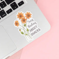 Naughty Florals - Vinyl Sticker: Busy Thinking About Snacks