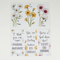 Naughty Florals - Valentines Fold & Tear Cards: 12pk