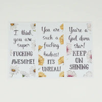 Naughty Florals - Valentines Fold & Tear Cards: 12pk