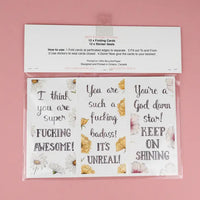 Naughty Florals - Valentines Fold & Tear Cards: 12pk