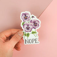 Naughty Florals - Vinyl Sticker: Nope