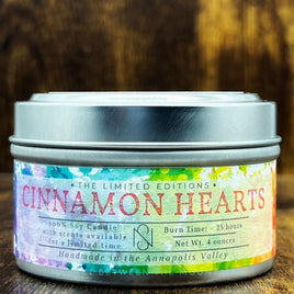 New Scotland Candle Co. - Soy Wax Candle Tin: Cinnamon Hearts
