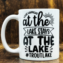 GG Local Lakes Collection - 11oz Ceramic Mug: What Happens At The Lake (Trout Lake)