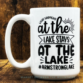 GG Local Lakes Collection - 15oz Ceramic Mug: What Happens At The Lake (Armstrong Lake)