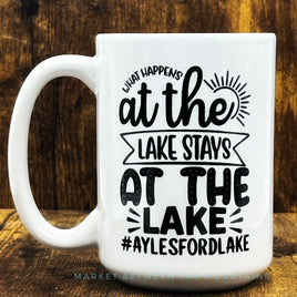 GG Local Lakes Collection - 15oz Ceramic Mug: What Happens At The Lake (Aylesford Lake)