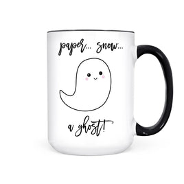 PBH - 15oz Ceramic Mug: Paper Snow Ghost (Black)