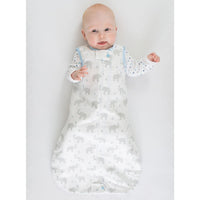 SwaddleDesigns - Cotton zzZipMe Sack: Pastel Blue Elephants & Chickies