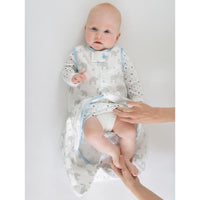 SwaddleDesigns - Cotton zzZipMe Sack: Pastel Blue Elephants & Chickies