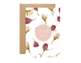 SAB - 5X7 Pressed Flower Greeting Card: I Love You