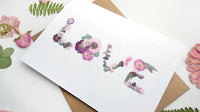SAB - 5X7 Pressed Flower Greeting Card: LOVE