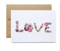 SAB - 5X7 Pressed Flower Greeting Card: LOVE
