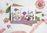 SAB - 5X7 Pressed Flower Greeting Card: You Make My Heart Go Bloom Bloom