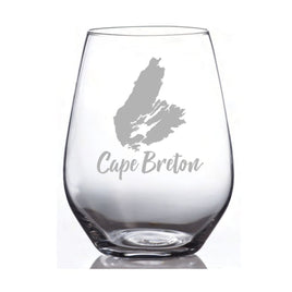 SAG - 19oz Laser Etched Stemless Wineglass: Cape Breton Island