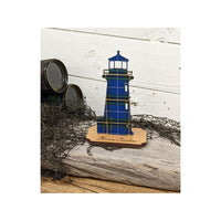 SAC - Laser Cut NS Tartan Shape with Wooden Stand: Peggy's Cove Lighthouse