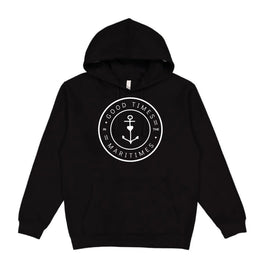 The Good Anchor - Fleece Adult Hoodie: Good Times in the Maritimes (Black)