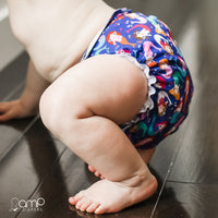AMP - One Size Duo Diaper: Fits from Birth to Potty! Hemp Insert Included: Mermaids