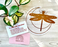 PK - Suncatcher Sticker: Dragonfly & Crescent Moon