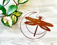PK - Suncatcher Sticker: Dragonfly & Crescent Moon