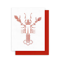 Arquoise Press - Letterpress Card: ORNAMENTAL LOBSTER
